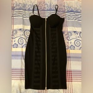 Sexy black zipper dress